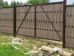 Забор вертикальная Плетенка с воротами